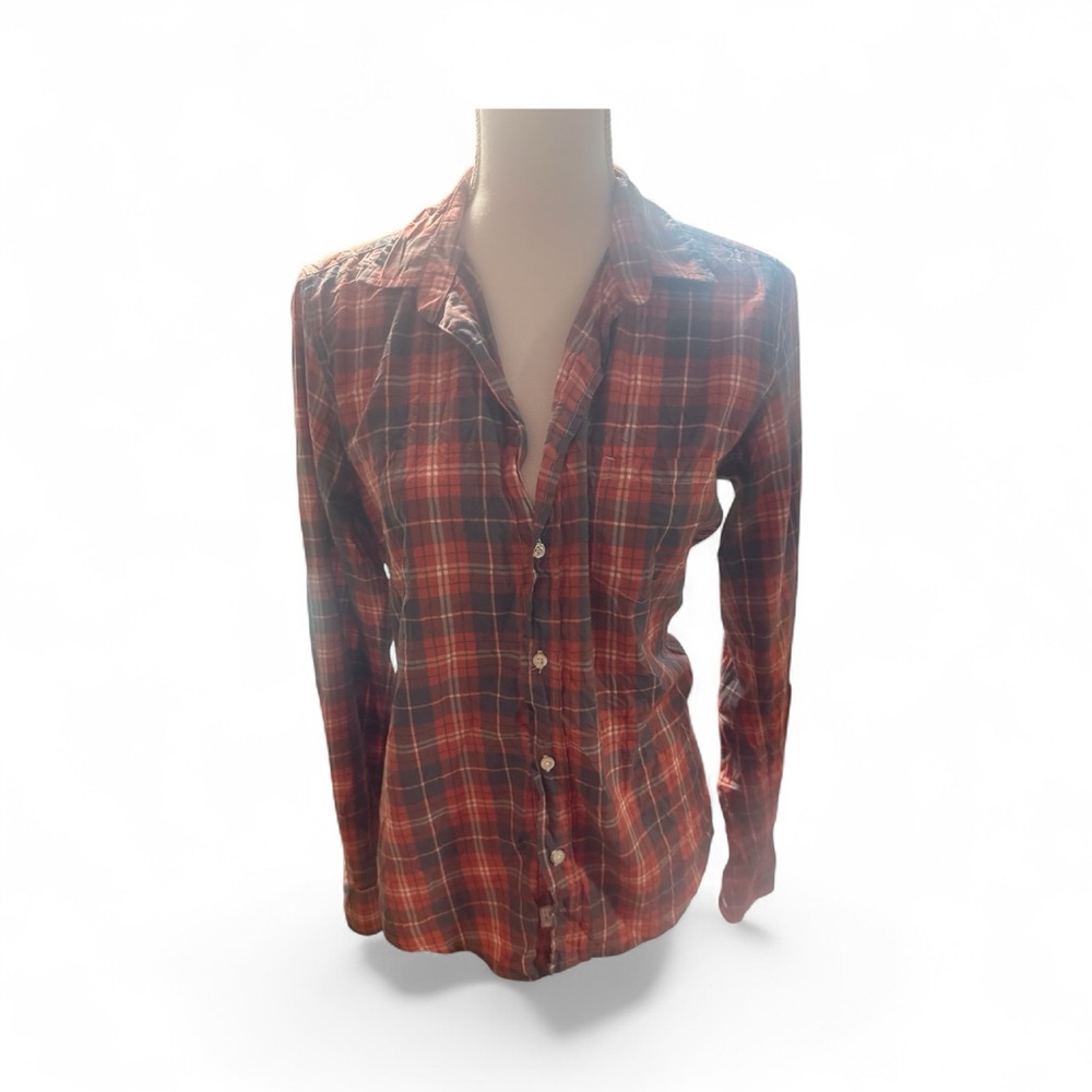 🌿 Frank & Eileen Wrinkled Cotton Casual Chic Boho Top – Size Small 🌿